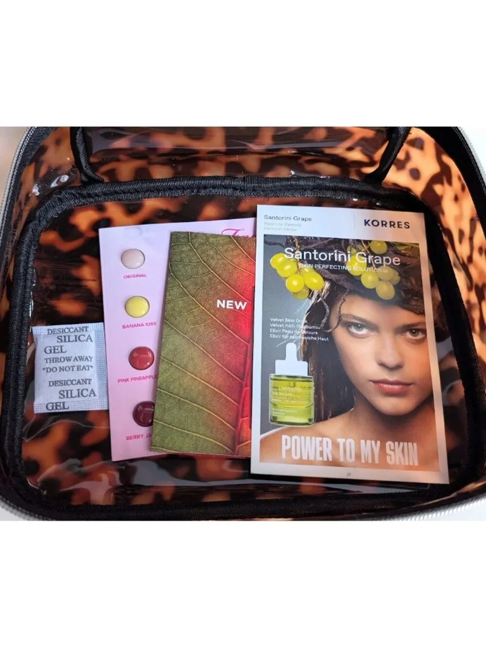 Luxe Tortoise Beauty Cosmetics Pouch Makeup Case + 3 Pc Beauty Samplers